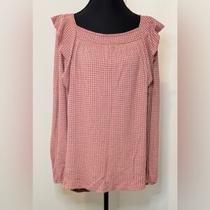 Chic Soul‎ Dusty Pink Ruffle Blouse
